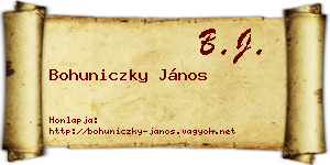 Bohuniczky János névjegykártya