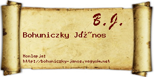 Bohuniczky János névjegykártya