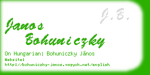 janos bohuniczky business card