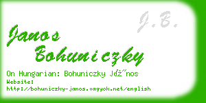 janos bohuniczky business card